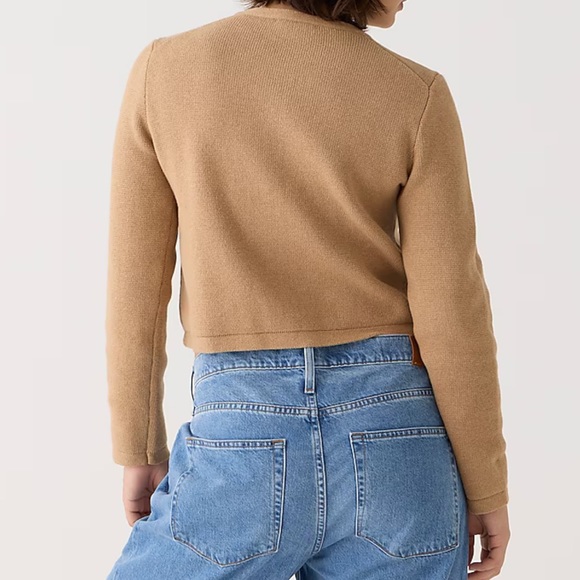 J. Crew Emilie tan crew neck lady cardigan - Picture 2 of 8